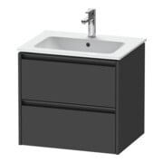 Duravit Meuble sous lavabo Ketho.2 61x48cm, graphite mat, 2 tiroirs, suspendu