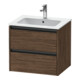 Duravit Meuble sous-lavabo Ketho.2 61x48cm, noyer foncé, 2 tiroirs, suspendu-1