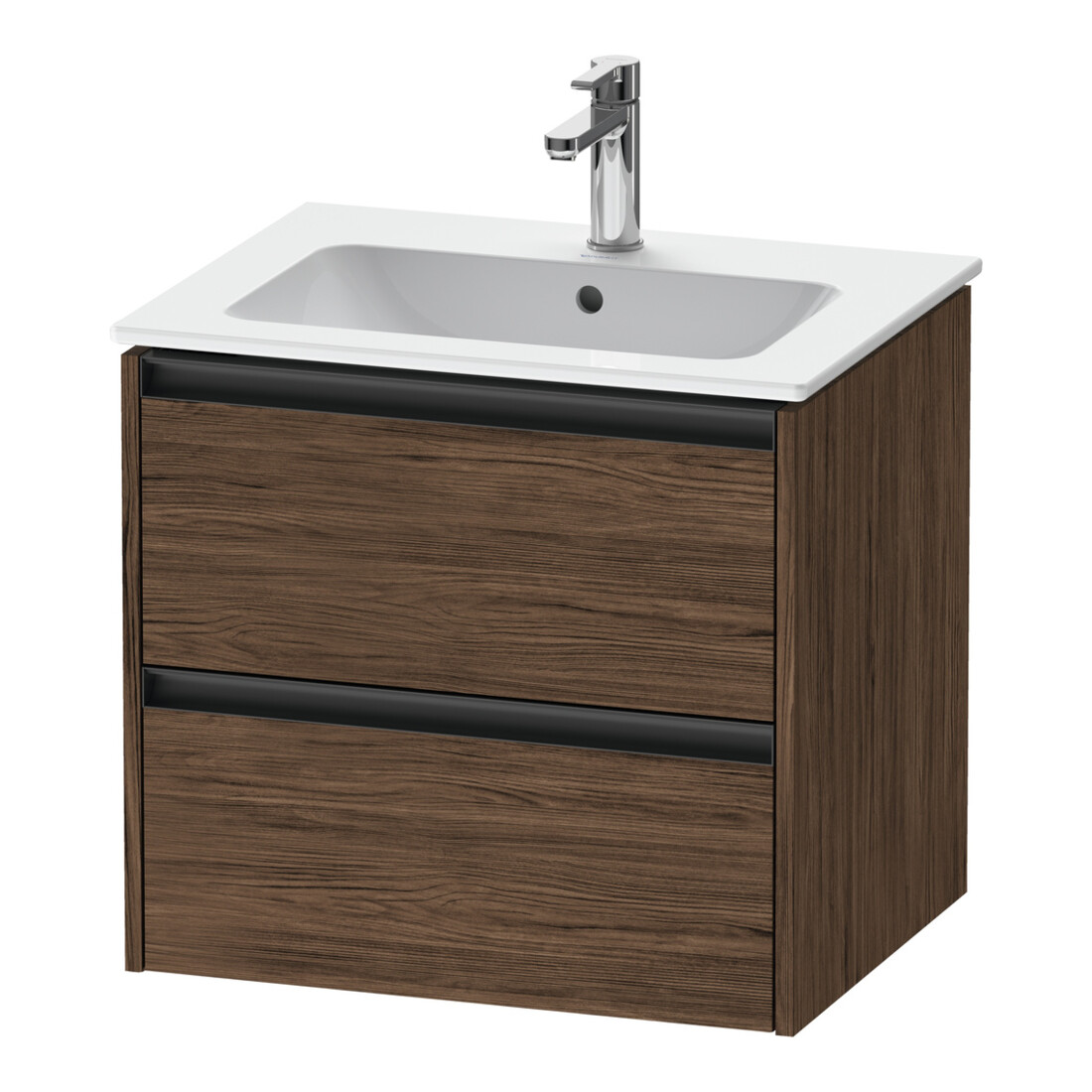Duravit Meuble sous-lavabo Ketho.2 61x48cm, noyer foncé, 2 tiroirs, suspendu
