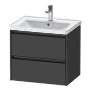 Duravit Meuble sous lavabo Ketho.2 63,4x45,5 cm, graphite mat, 2 tiroirs, suspendu