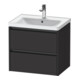 Duravit Meuble sous lavabo Ketho.2 63,4x45,5 cm, graphite mat, 2 tiroirs, suspendu-1