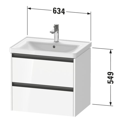 Duravit Meuble sous-lavabo Ketho.2 63,4x45,5 cm, œuf marbré, 2 tiroirs, suspendu