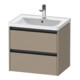 Duravit Meuble sous-lavabo Ketho.2 63,4x45,5cm, gris, 2 tiroirs, suspendu-1