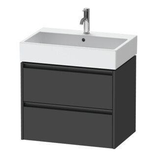 Duravit Meuble sous-lavabo Ketho.2 68,4x46 cm, graphite mat, 2 tiroirs, suspendu