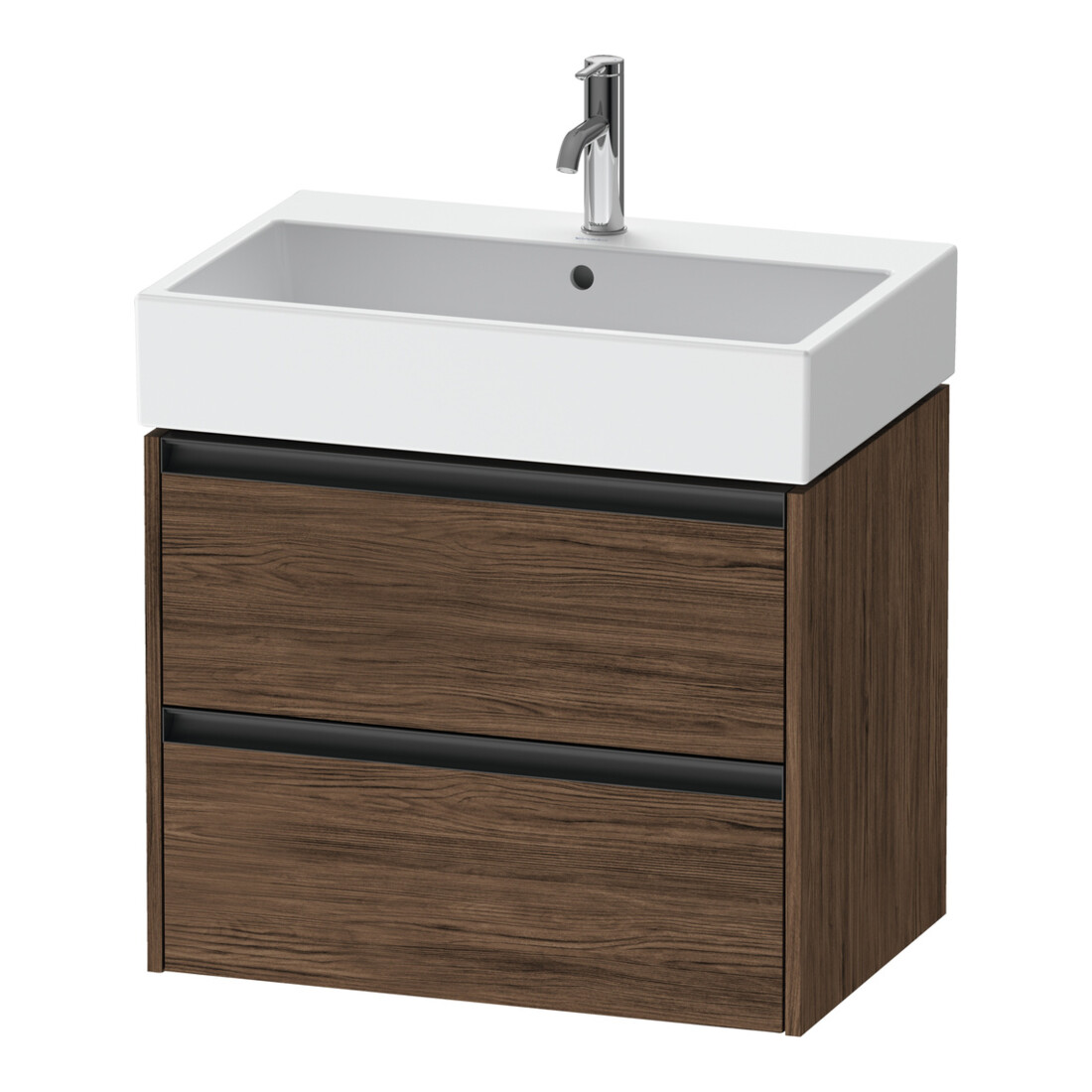 Duravit Meuble sous lavabo Ketho.2 68,4x46 cm, noyer foncé, 2 tiroirs, suspendu