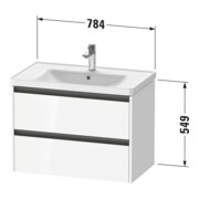 Duravit Meuble sous-lavabo Ketho.2 78,4x45,5 cm, bas. mat, 2 tiroirs, suspendu-3