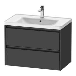 Duravit Meuble sous lavabo Ketho.2 78,4x45,5 cm, graphite mat, 2 tiroirs, suspendu