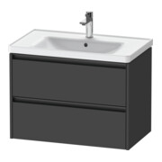 Duravit Meuble sous lavabo Ketho.2 78,4x45,5 cm, graphite mat, 2 tiroirs, suspendu