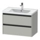 Duravit Meuble sous lavabo Ketho.2 78,4x45,5 cm, gris béton, 2 tiroirs, suspendu-1