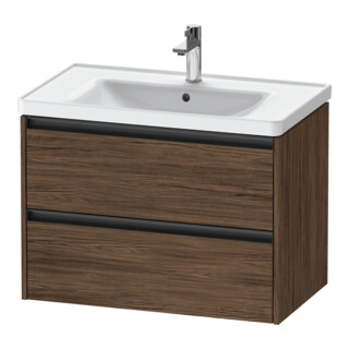 Duravit Meuble sous-lavabo Ketho.2 78,4x45,5 cm, noyer foncé, 2 tiroirs, suspendu