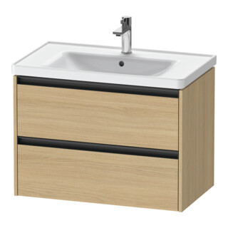 Duravit Meuble sous-lavabo Ketho.2 78,4x45,5cm, Chêne Naturel, 2 tiroirs, suspendu