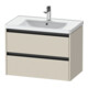 Duravit Meuble sous-lavabo Ketho.2 78,4x45,5cm, Tau mat, 2 tiroirs, suspendu-1