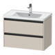Duravit Meuble sous-lavabo Ketho.2 78,4x45,5cm, Taupe mat, 2 tiroirs, suspendu-1