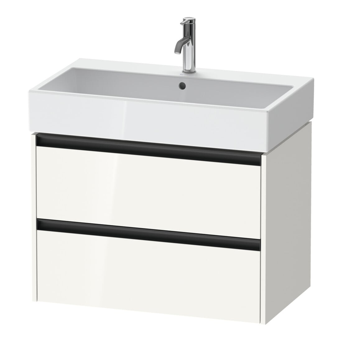 Duravit Meuble sous-lavabo Ketho.2 78,4x46 cm, blanc brillant, 2 tiroirs, suspendu