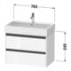 Duravit Meuble sous-lavabo Ketho.2 78,4x46 cm, blanc mat, 2 tiroirs, suspendu