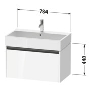 Duravit Meuble sous lavabo Ketho.2 78,4x46 cm, chêne naturel, 1 tiroir, suspendu-3