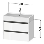 Duravit Meuble sous-lavabo Ketho.2 78,4x46 cm, graphite mat, 2 tiroirs, suspendu-3