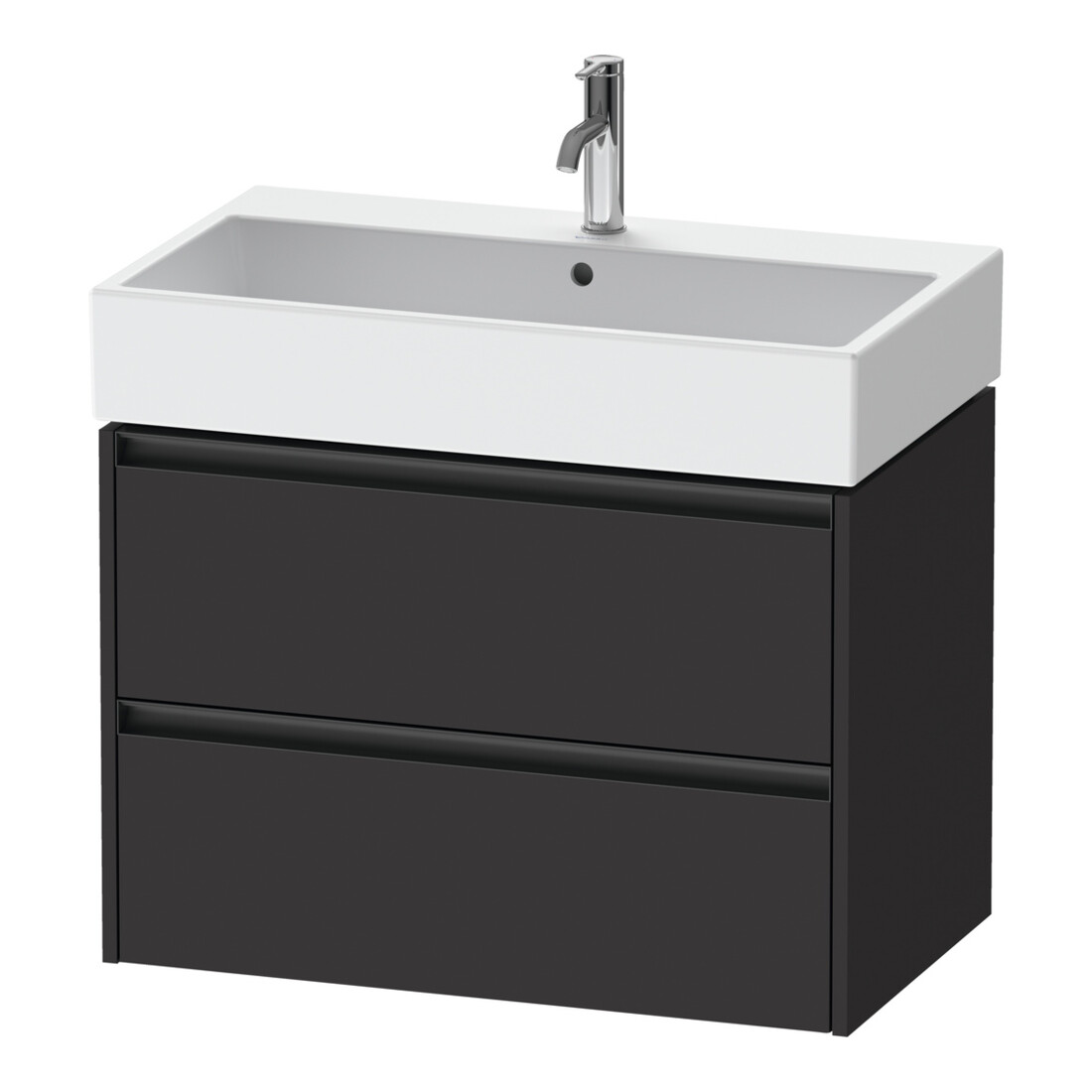 Duravit Meuble sous-lavabo Ketho.2 78,4x46 cm, graphite mat, 2 tiroirs, suspendu