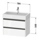 Duravit Meuble sous-lavabo Ketho.2 78,4x46 cm, graphite mat, 2 tiroirs, suspendu