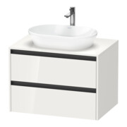 Duravit Meuble sous lavabo Ketho.2 80x55 cm, blanc, plan avec 1 découpe, suspendu