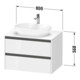 Duravit Meuble sous lavabo Ketho.2 80x55 cm, blanc, plan avec 1 découpe, suspendu