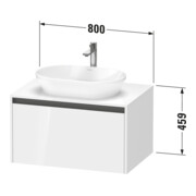 Duravit Meuble sous-lavabo Ketho.2 80x55 cm, E s, Pl m 1 découpe, suspendu-3
