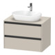 Duravit Meuble sous lavabo Ketho.2 80x55 cm, T m, Pl m 1 découpe, suspendu-1