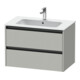 Duravit Meuble sous lavabo Ketho.2 81x48 cm, béton gris, 2 tiroirs, suspendu-1