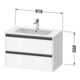 Duravit Meuble sous lavabo Ketho.2 81x48 cm, blanc mat, 2 tiroirs, suspendu-3