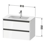 Duravit Meuble sous lavabo Ketho.2 81x48 cm, graph ma, 2 tiroirs, suspendu-3