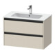 Duravit Meuble sous-lavabo Ketho.2 81x48 cm, mat taupe, 2 tiroirs, suspendu-1