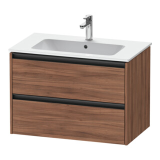 Duravit Meuble sous lavabo Ketho.2 81x48 cm, noyer naturel, 2 tiroirs, suspendu