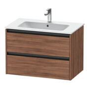 Duravit Meuble sous lavabo Ketho.2 81x48 cm, noyer naturel, 2 tiroirs, suspendu