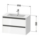 Duravit Meuble sous lavabo Ketho.2 81x48 cm, Taupe, 2 tiroirs, suspendu-3