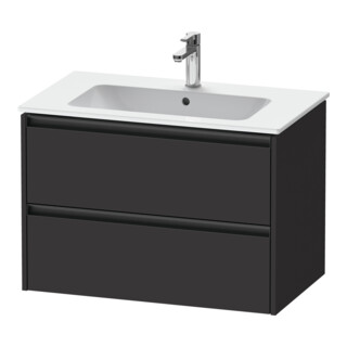 Duravit Meuble sous-lavabo Ketho.2 81x48cm, graphite mat, 2 tiroirs, suspendu