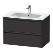 Duravit Meuble sous-lavabo Ketho.2 81x48cm, graphite mat, 2 tiroirs, suspendu