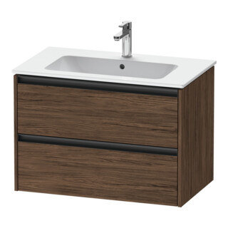 Duravit Meuble sous lavabo Ketho.2 81x48cm, noyer foncé, 2 tiroirs, suspendu