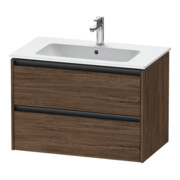 Duravit Meuble sous lavabo Ketho.2 81x48cm, noyer foncé, 2 tiroirs, suspendu