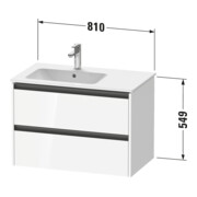 Duravit Meuble sous-lavabo Ketho.2 81x48x54,9 cm, avec évier gauche, lin-3