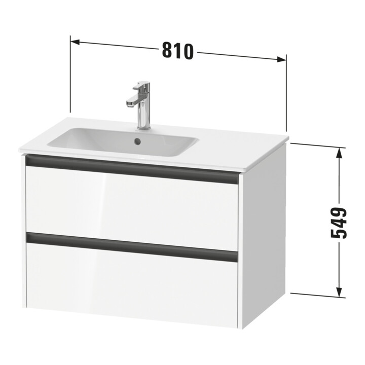 Duravit Meuble sous-lavabo Ketho.2 81x48x54,9 cm, avec siphon à gauche, marbre œuf