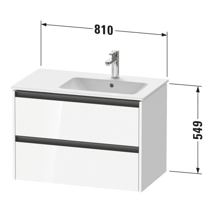Duravit Meuble sous-lavabo Ketho.2 81x48x54,9 cm, p. lavabo avec siphon à droite, blanc mat