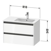 Duravit Meuble sous lavabo Ketho.2 81x48x54,9 cm, pour lavabo avec trop-plein, mat basique, à droite-3