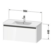 Duravit Meuble sous-lavabo Ketho.2 98,4x45,5 cm, blanc mat, 1 tiroir, suspendu-3