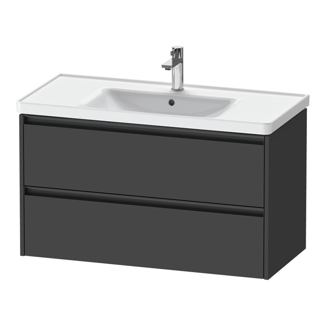Duravit Meuble sous lavabo Ketho.2 98,4x45,5 cm, graphite mat, 2 tiroirs, suspendu