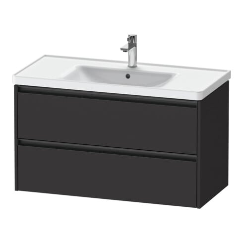 Duravit Meuble sous-lavabo Ketho.2 98,4x45,5 cm, graphite mat, 2 tiroirs, suspendu