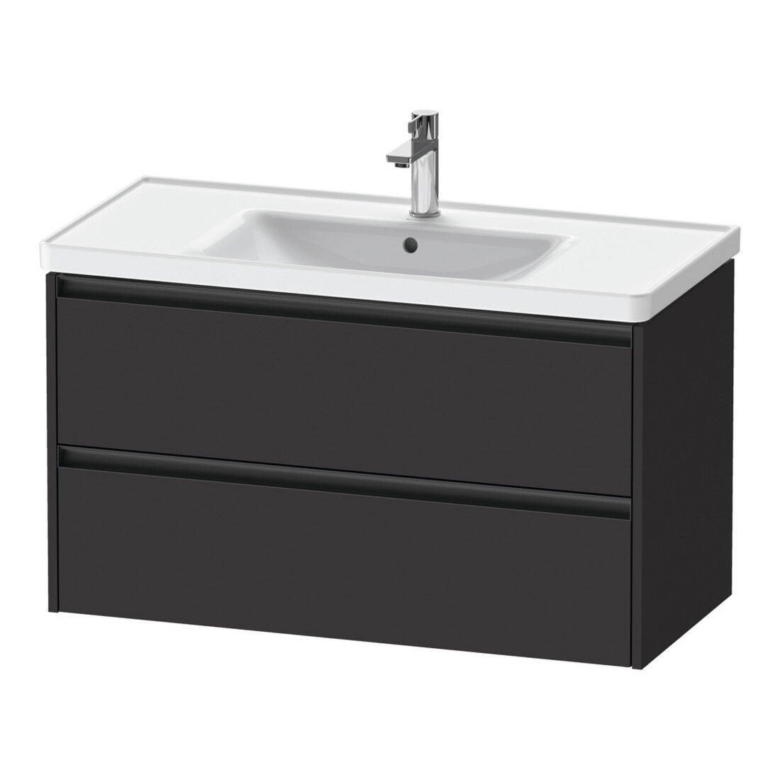Duravit Meuble sous-lavabo Ketho.2 98,4x45,5 cm, graphite mat, 2 tiroirs, suspendu