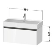 Duravit Meuble sous-lavabo Ketho.2 98,4x46 cm, graphite mat, 1 tiroir, suspendu-3