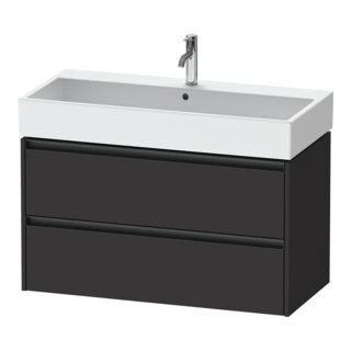 Duravit Meuble sous-lavabo Ketho.2 98,4x46 cm, graphite mat, 2 tiroirs, suspendu
