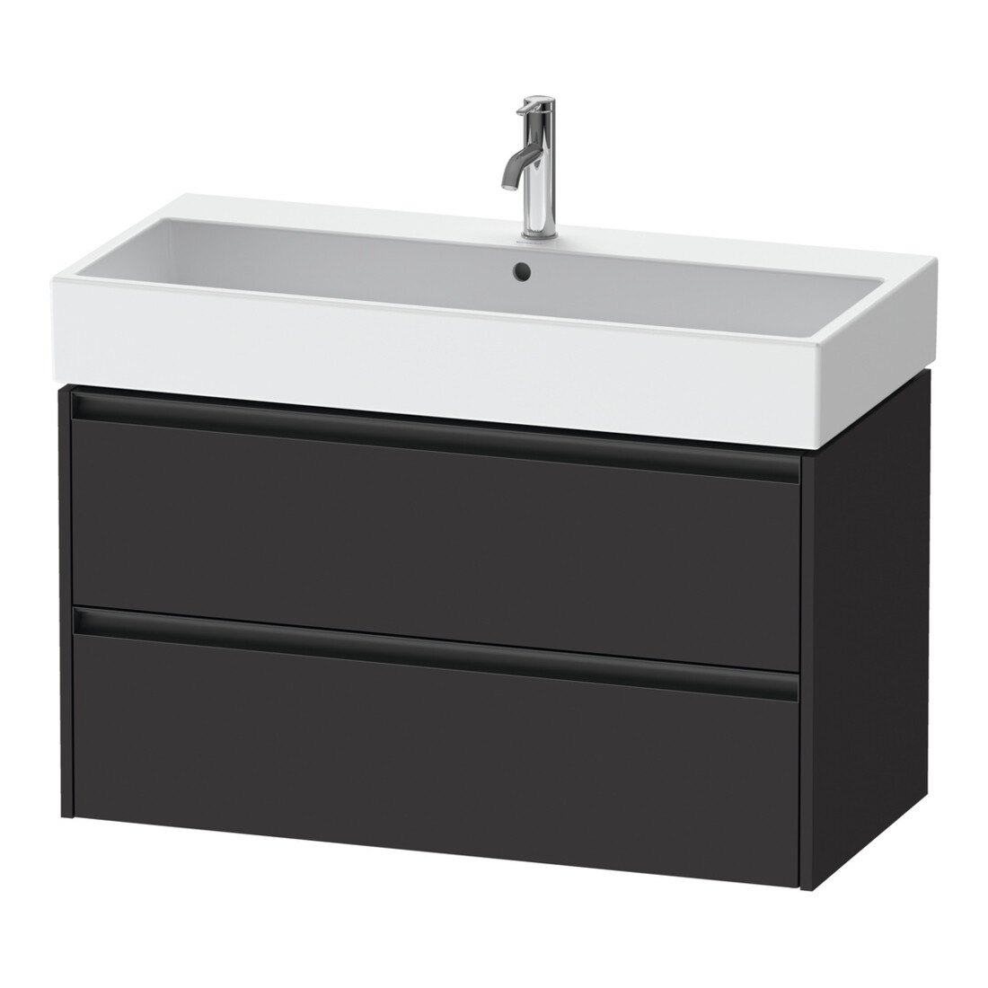 Duravit Meuble sous-lavabo Ketho.2 98,4x46 cm, graphite mat, 2 tiroirs, suspendu