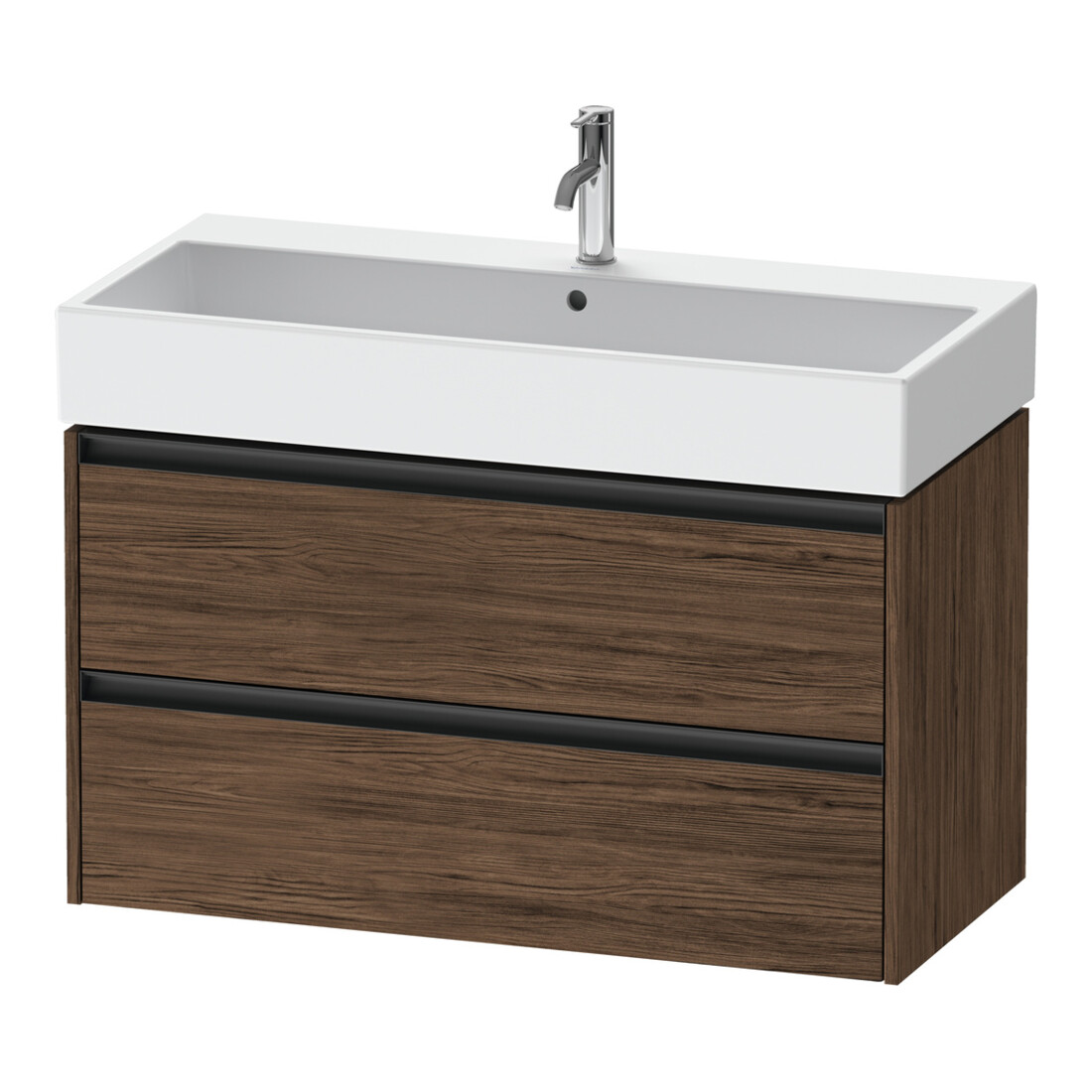 Duravit Meuble sous lavabo Ketho.2 98,4x46 cm, noyer foncé, 2 tiroirs, suspendu